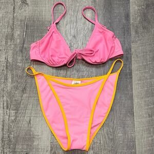 Malibu Bikini Swimsuit Wild Fable NEW High Cut Swim Bottom M & Underwire Top S